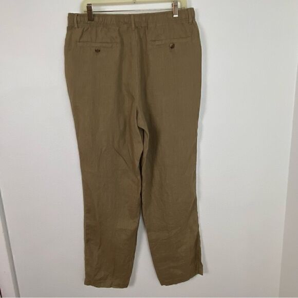 Linen Club Room Luxury Women’s Tan Adjustable Waist Pockets Contemporary Size L - Picture 2 of 11